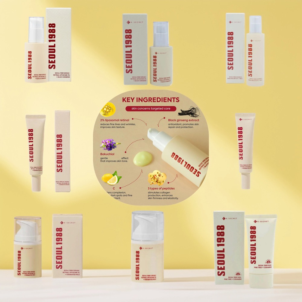Skincare Niacinamide - เซ็ตบำรุงผิวหน้าและรอบดวงตา เรตินอล 1988 จากเกาหลี ประกอบด้วย เซรั่มบำรุงผิวหน้า
