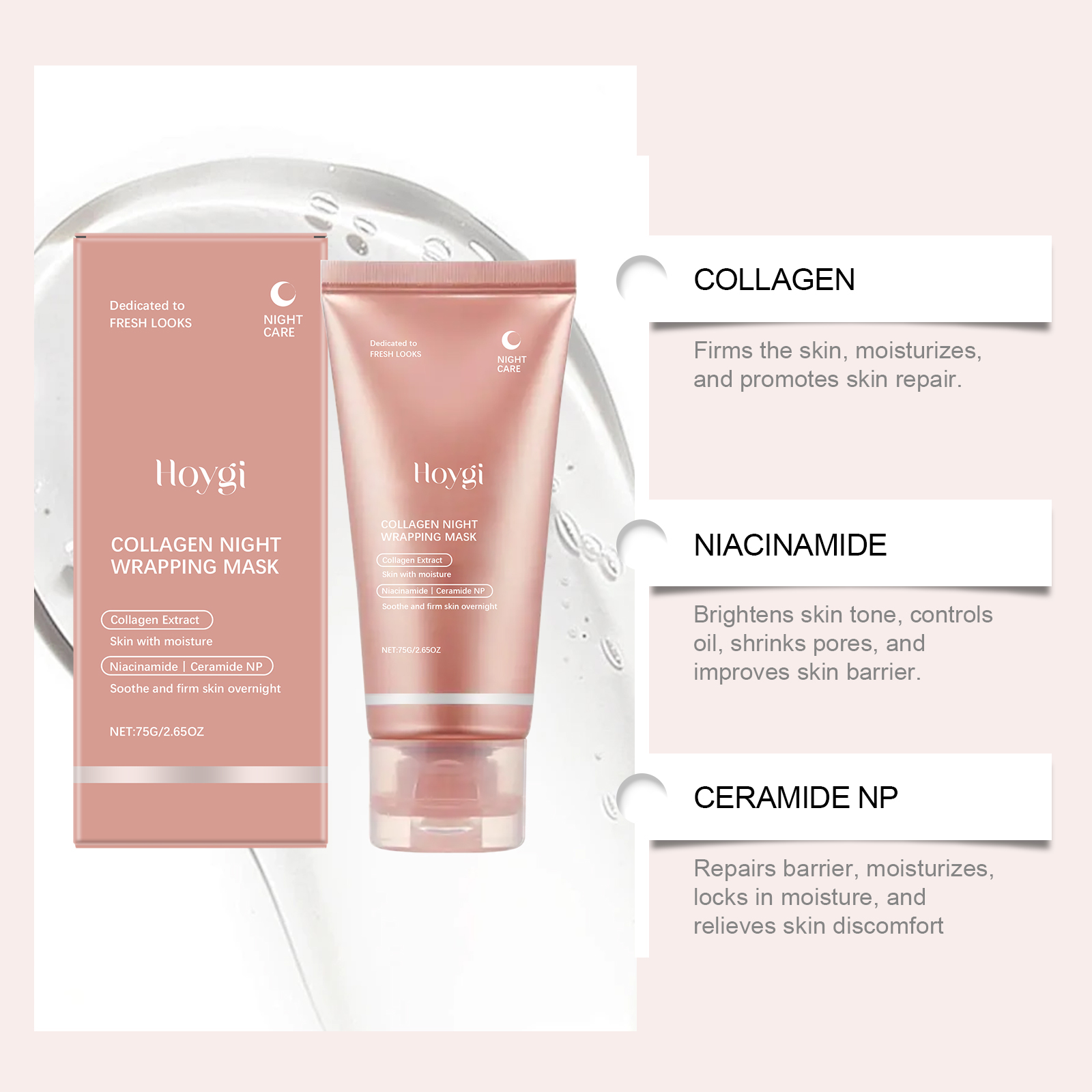 มาส์กคอลลาเจนกลางคืน 75 กรัม ช - Ceramide Moisturizer บทวิจารณ์และราคา